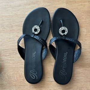 Brighton Black Sandals with Silver Accents